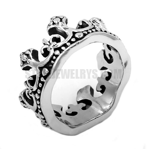 Vintage Crown Stainless Steel Unisex Men Women Ring SWR0719 - Click Image to Close